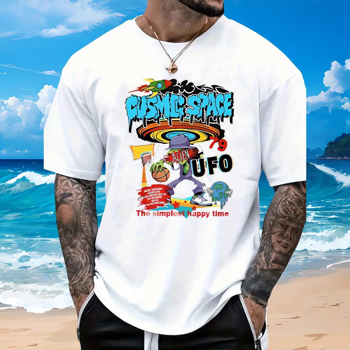 Customized T-Shirts for Men earth Tops Tees 230g Pure Cotton Street Casual Brand Asian Size Breathable Short Sleeve Men Tees