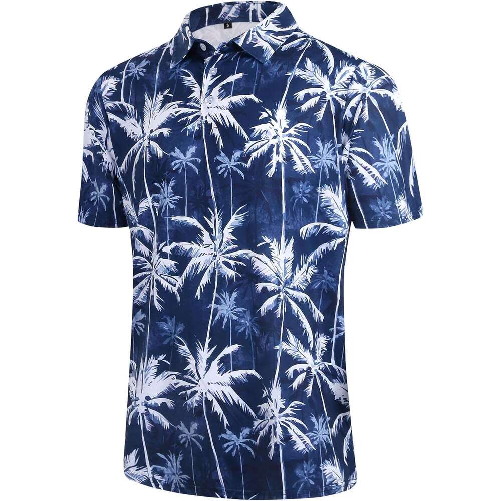 Fashion Mens Polo shirt Mens Golf Shirt Hawaiian Men Moisture Wicking Dry Fit Soft Breathable Short Sleeve 4-Way Stretch Casual tops summer clothes Sh