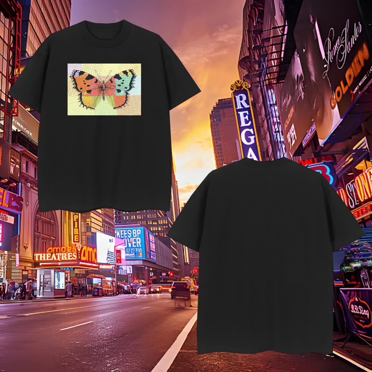 TOP Quality Men Tees 230g 100% Cotton Butterfly Mens T Shirts High Street Hip Hop Pure Cotton Custom Big Size Designer Clothings