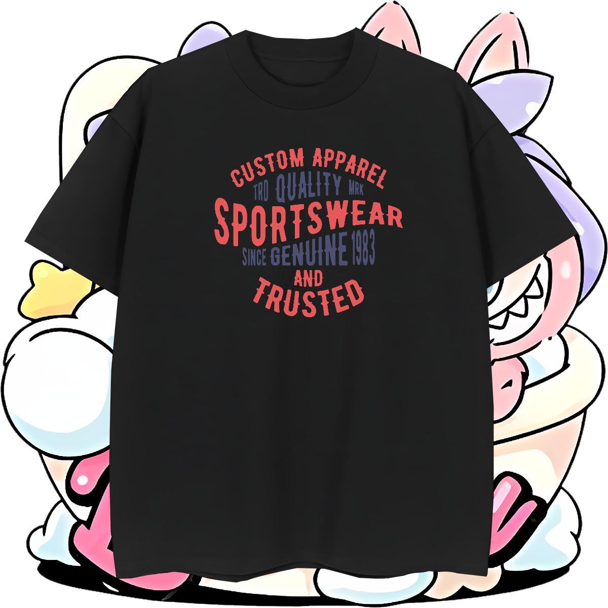 High Quality Men Clothes T-Shirt 230g Pure Cotton Daily Outfit letter Customized Print Crew Neck Breathable 2024 Summer T Shirts Men Polos