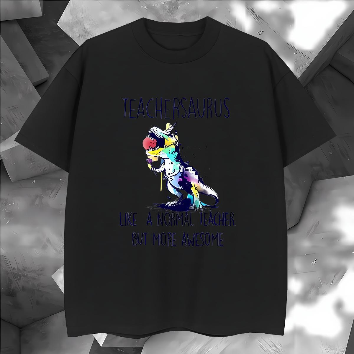 T-Shirts 230g Cotton dinosaur Hip Hop Street Pure Cotton DIY Tshirt for Man Woman Factory Direct Free Shipping Tee Shirt