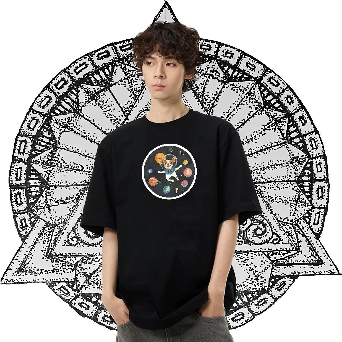 Factory Direct T-Shirts for Men 100% Cotton 230g dog Casual Beach Tops Breathable Short Sleeve Brand Tshirt for Man Woman Asian Size