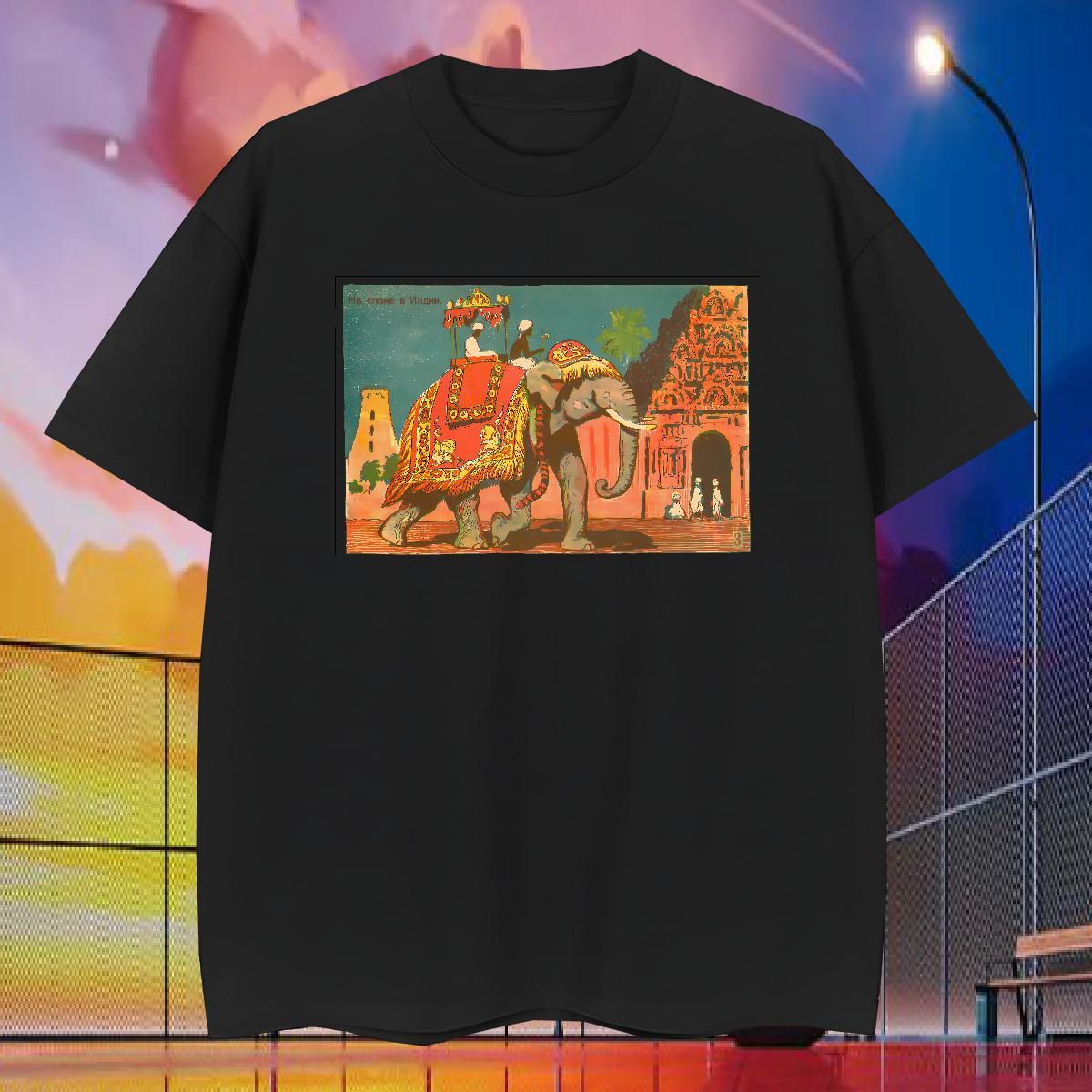 2024 DIY Men T Shirts 230g 100% Cotton Elephant Daily Wear Tshirts Round Neck Short Sleeve TOP Quality Couples T Shirts Anime Print