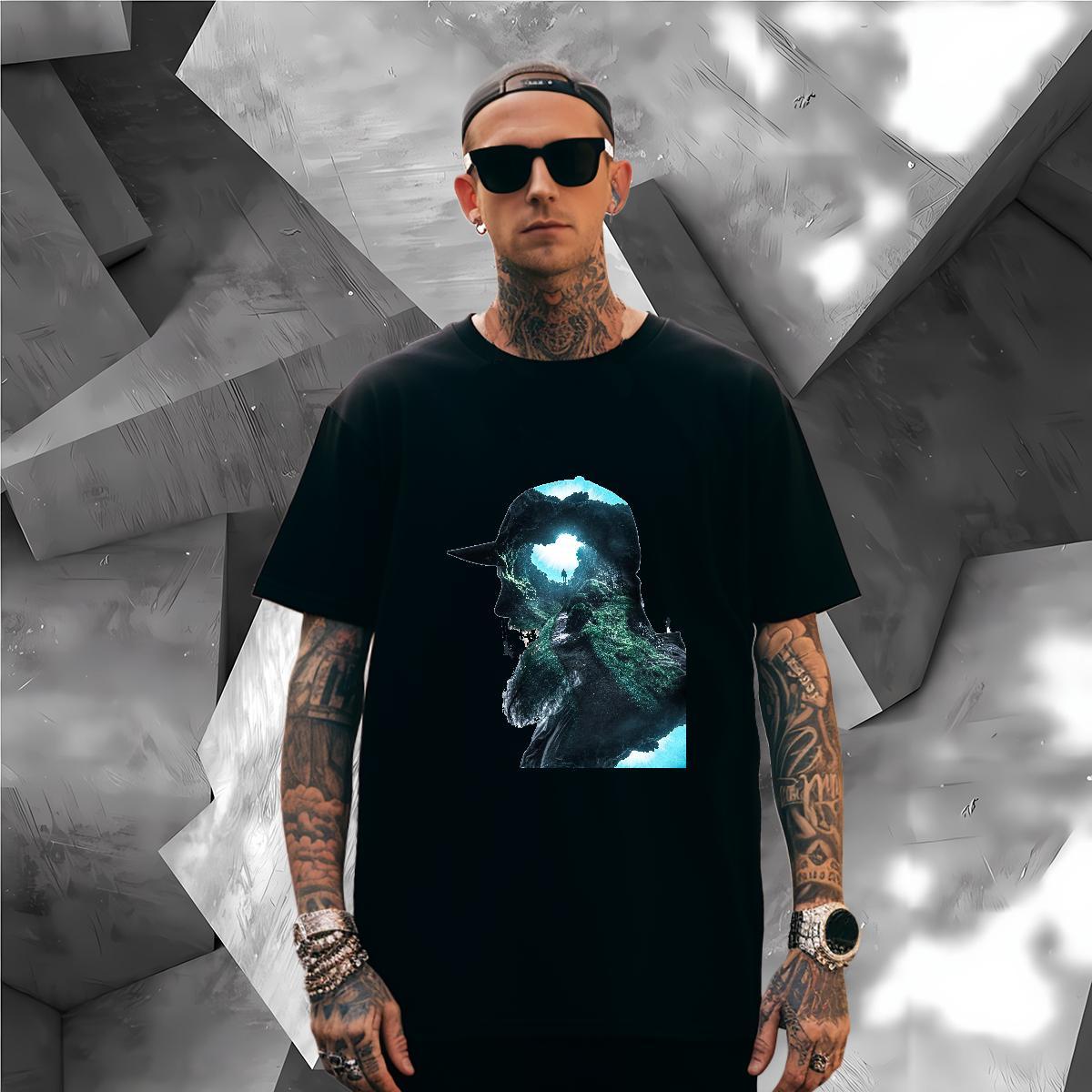 Man T Shirts 230g Pure Cotton portrait Hip Hop Crew Neck DIY Printed Couples T Shirts DIY Customized High Quality Tops