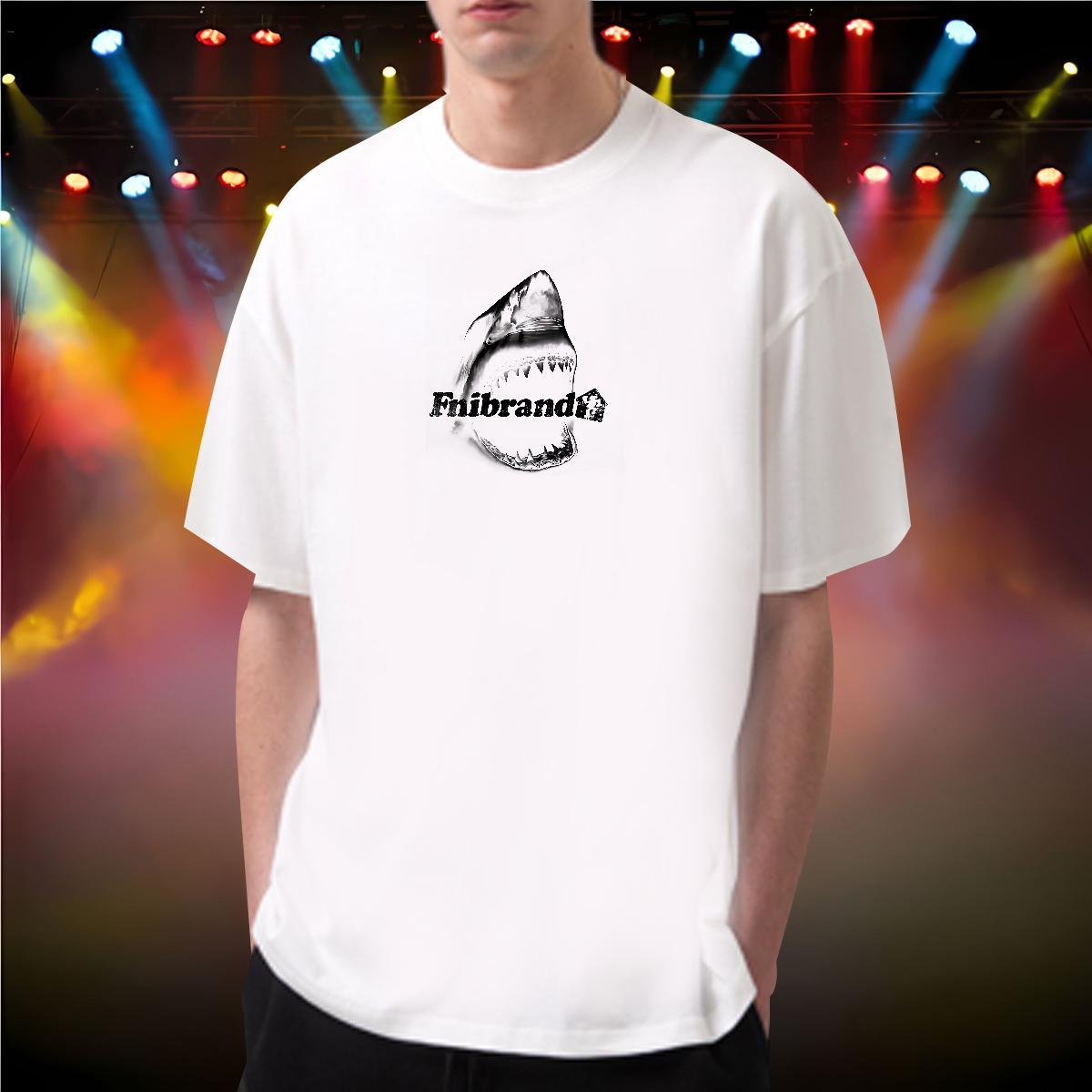 T-Shirts for Men 230g Pure Cotton Shark Casual Beach Breathable Crew Neck Skull Couples T Shirts Designer Fashion High Quality Clothes