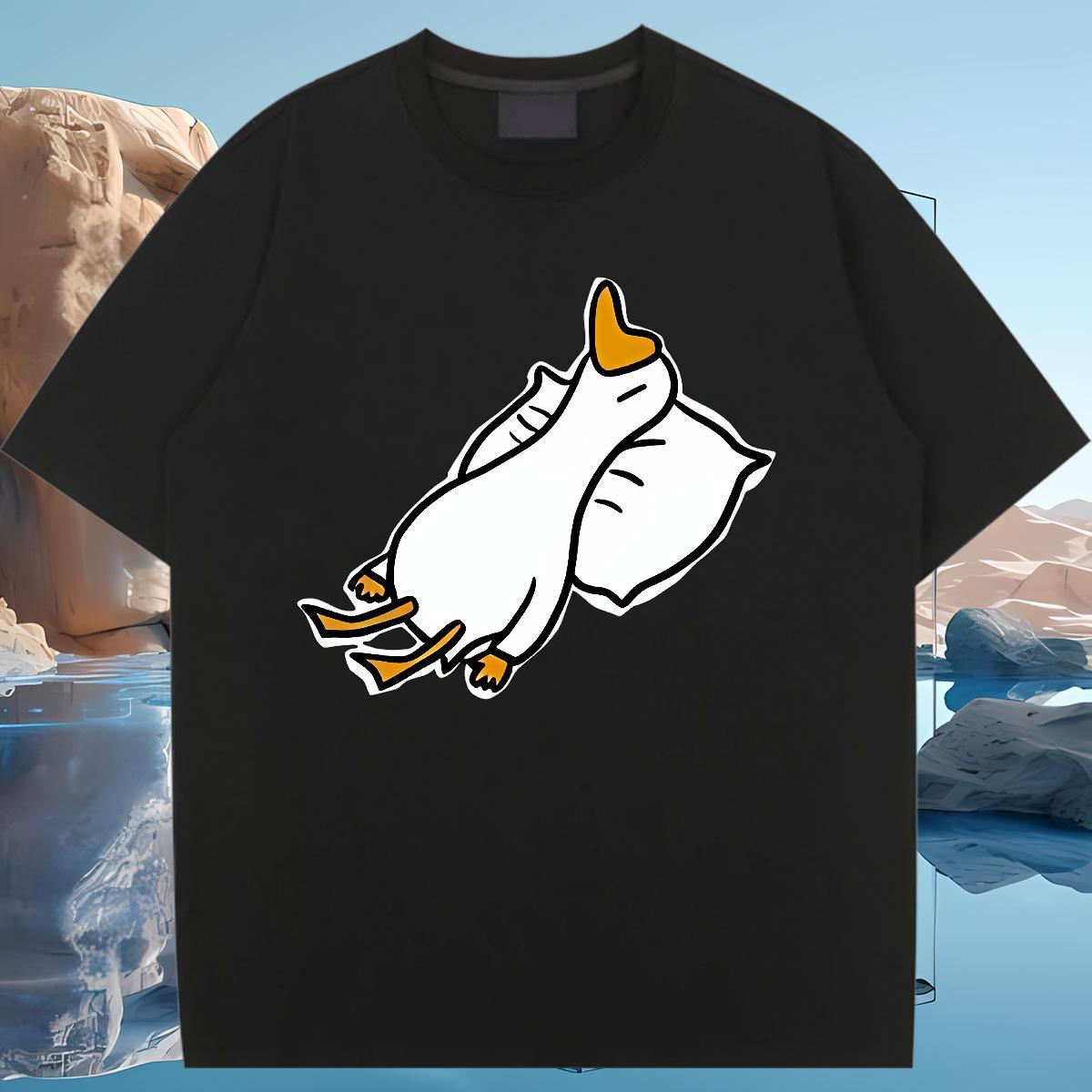 Female T-Shirts for Women Short Sleeve O-Neck Unisex Tshirts White Plus Size duck Street Casual 230g Cotton Brand Tees