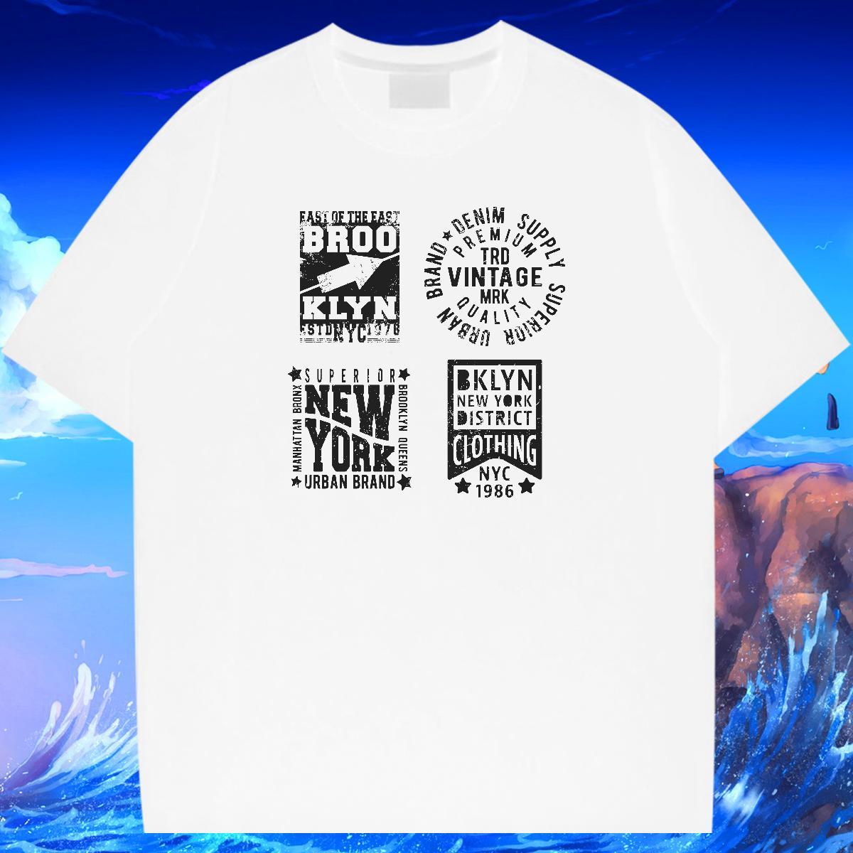 Classic Men Tees 230g Cotton Outdoor letter Anime Crew Neck Fashion Men T Shirts Tee Shirt