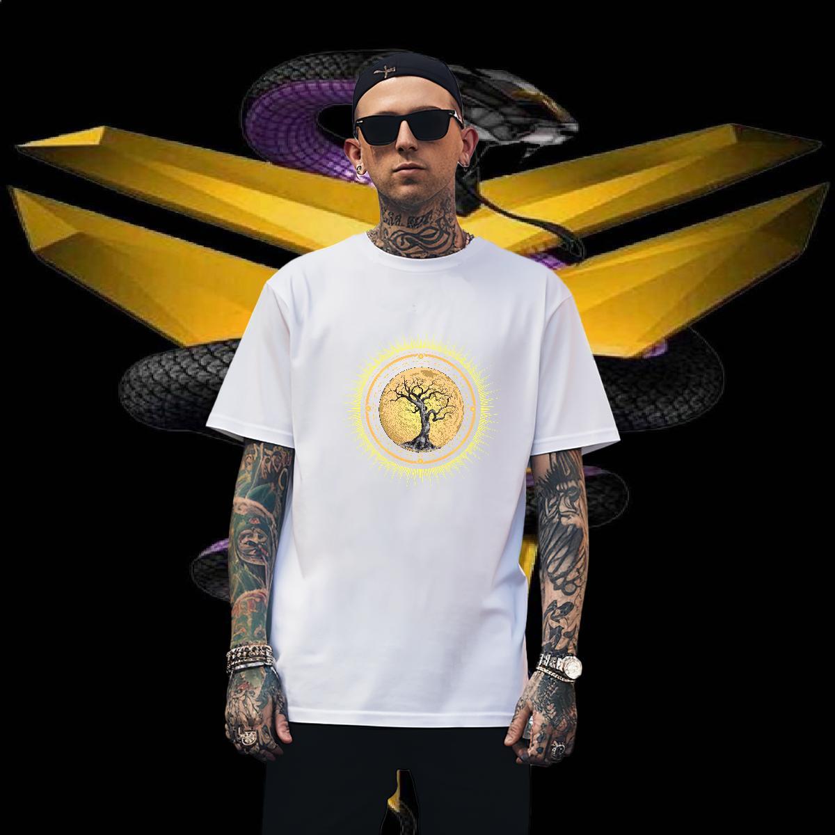 Man T Shirts 230g 100% Cotton tree Home Outdoor Breathable Asian Size Couples T Shirts Customized Cool Top Tees