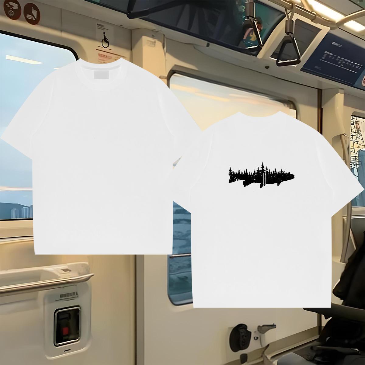 2024 New Men T Shirts 230g Cotton plane Daily Outfit Tees Round Neck Short Sleeve Popular Mens Tshirts DIY Logo Oversized