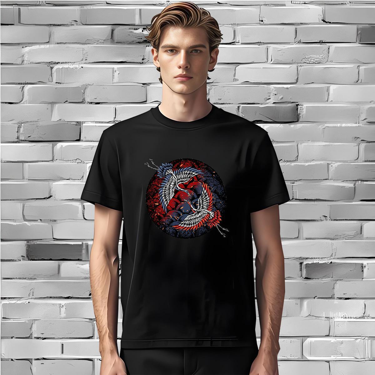 Mens T Shirts 230g Cotton eagle Casual Beach Breathable Short Sleeve Oversized 3XL 4XL Tshirts DIY Wholesale Clothes