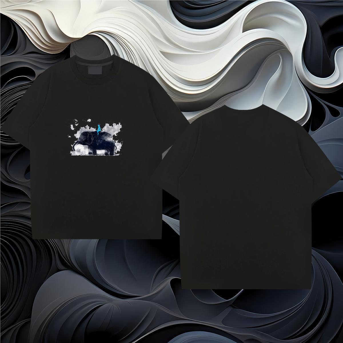 Fashion T Shirt For Man 230g 100% Cotton Elephant Casual Daily Wear Tops Breathable Soft Brand Couples T Shirts Custom Big Size