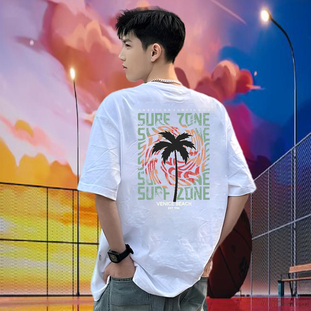 Fashion Mens T Shirts 230g Pure Cotton tree Daily Outfit Wear O Neck Short Sleeves Comfortable Men Tees Custom Print Plus Size