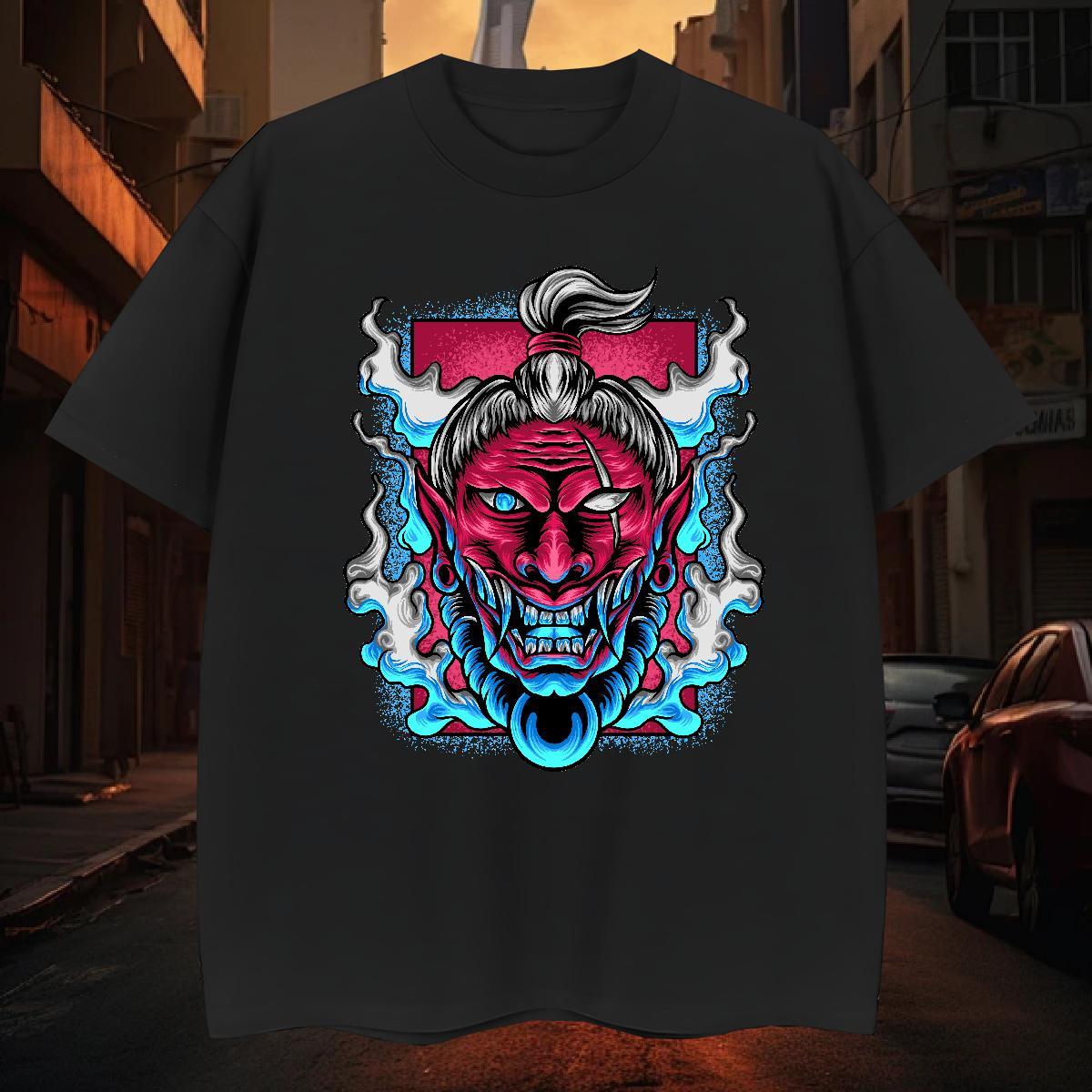 T shirt 230g 100% Cotton scare Casual Beach Crew Neck Breathable White Plus Size Tshirt for Man Woman Fashion New Loose Tops