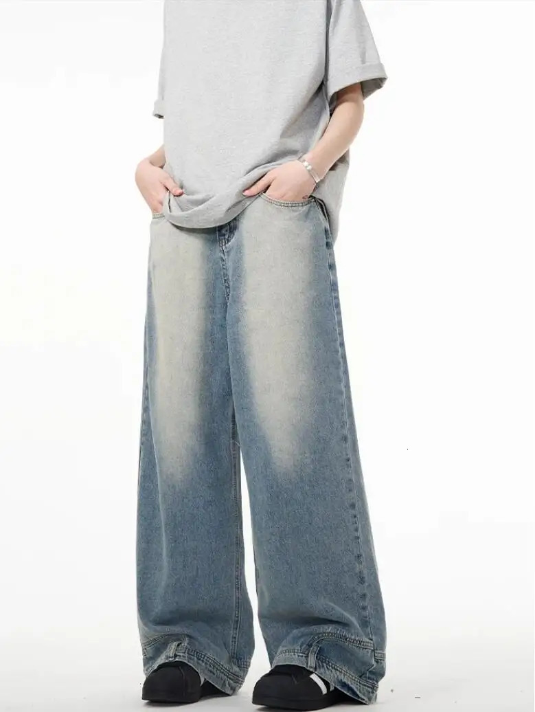 Women Blue Baggy Y2k Jeans Vintage Aesthetic Cowboy Pants Harajuku Oversize Denim Trouser Streetwear 2000s Trashy Clothes 240806