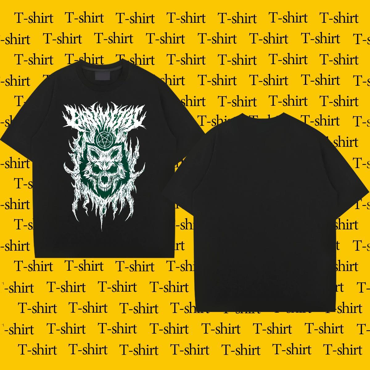 DIY T-Shirts for Men 230g Cotton wolf Casual Daily Wear Tops Shirt Breathable Crew Neck Unisex Men Tees Plus Size Custom
