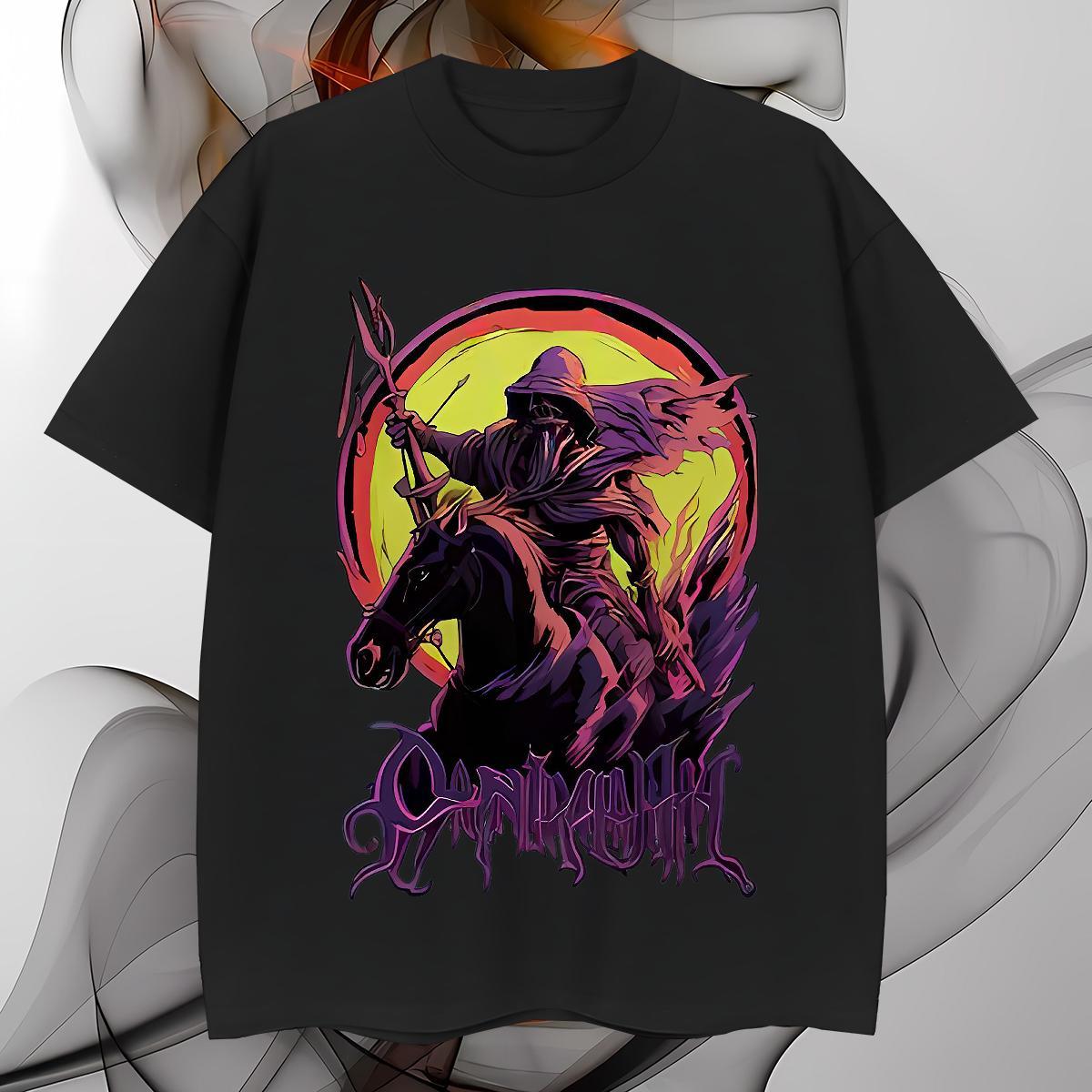 Free Shipping T Shirt For Man 230g Pure Cotton horse Outdoor Wear Crew Neck Soft Mens Tshirts Custom Print Plus Size