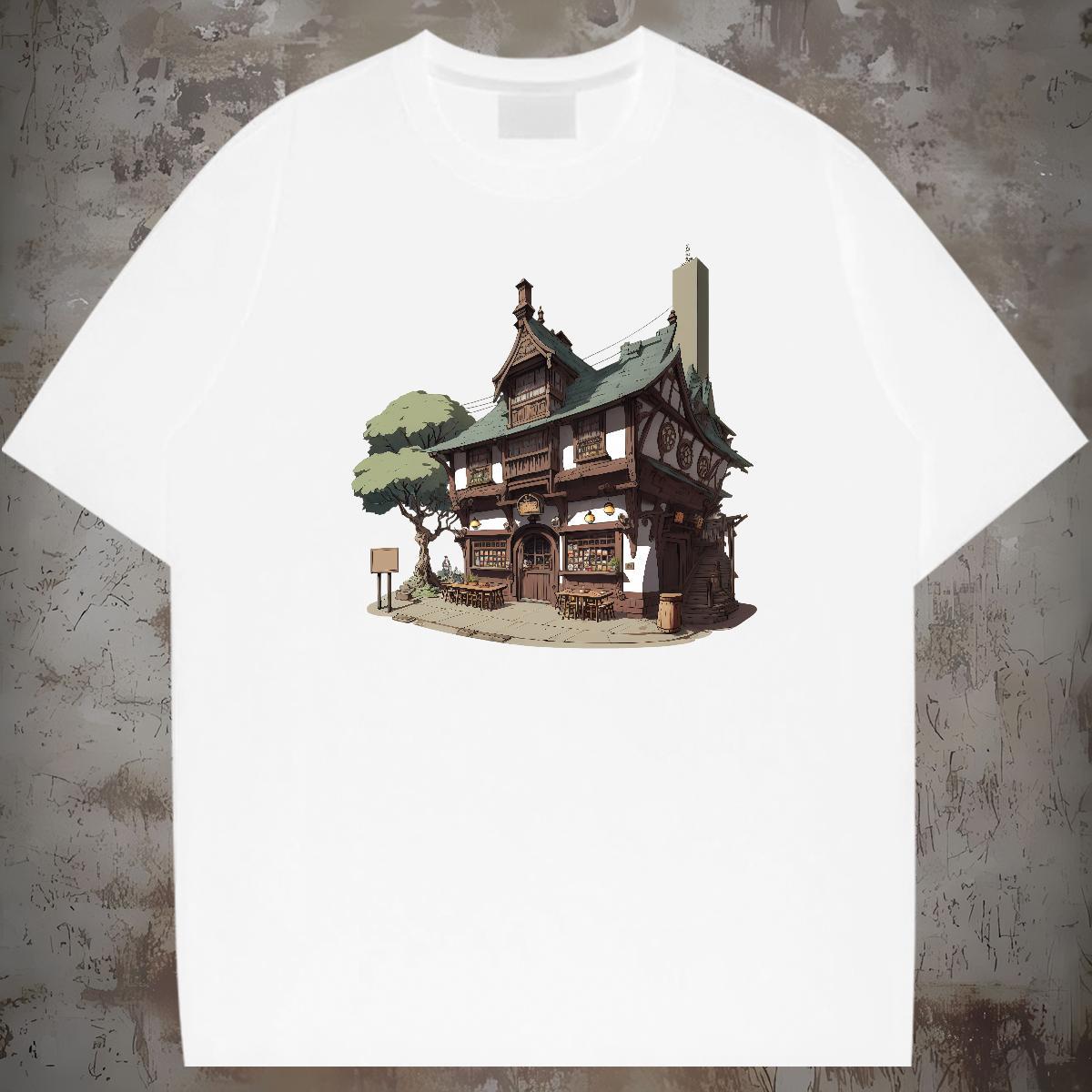 Fashion Casual T Shirt For Man 230g 100% Cotton House Summer Casual Tops Shirt O-Neck Short Sleeve Designer Men Tees Custom Print Plus Size