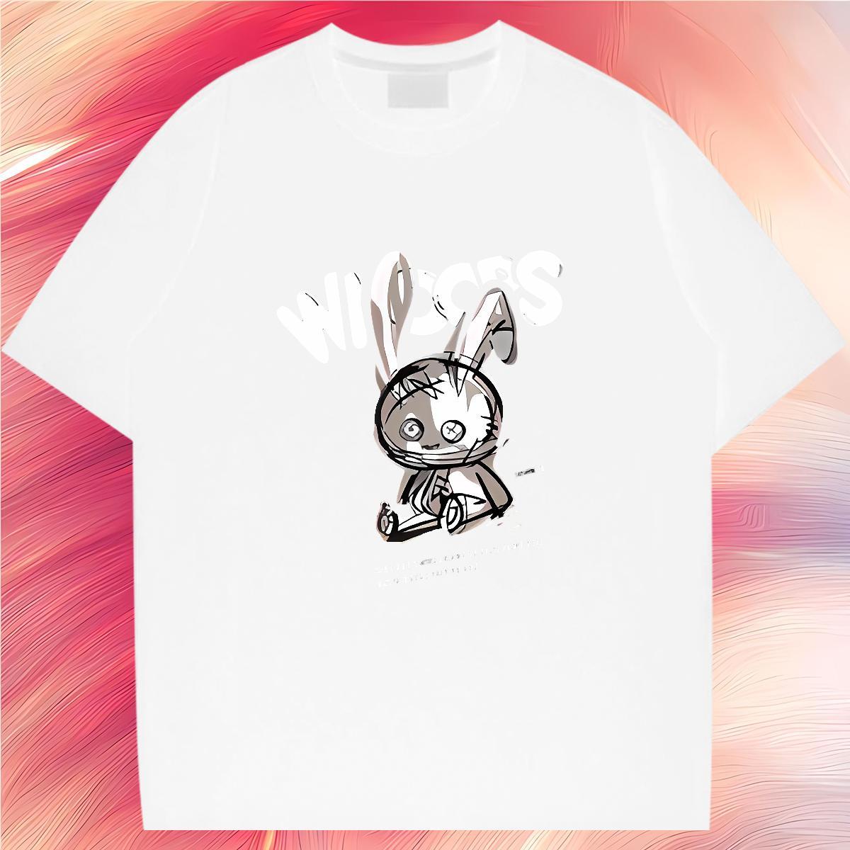 T Shirts Men 230g Cotton rabbit Casual Crew Neck Graphic Men Clothes T-Shirt Designer Fashion Classic Tops Tees
