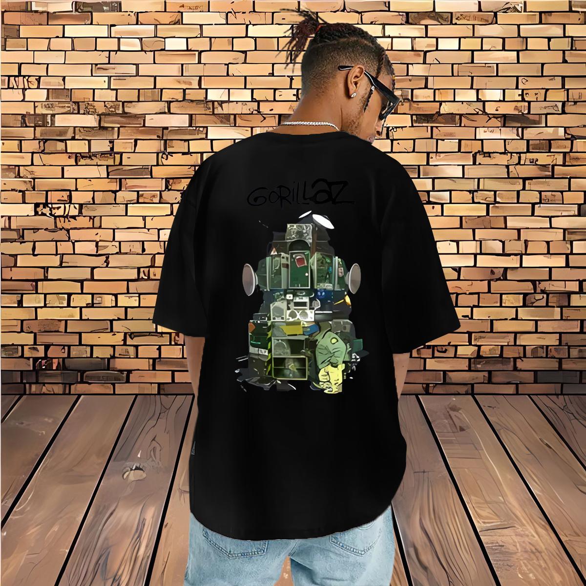 Free Shipping Man T Shirts robot Tshirts 230g 100% Cotton Beach Loose Fit Custom Anime Breathable Soft Mens Tshirts