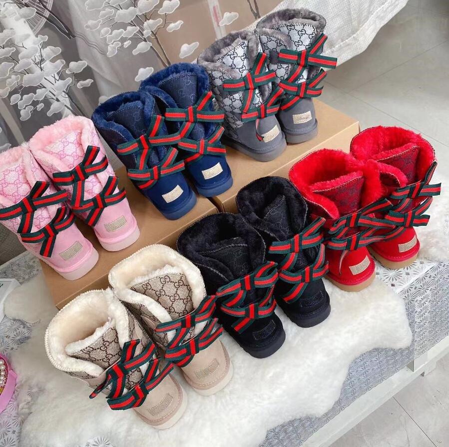 Designer hot Women bow Snow Boots Tazz Slippers Mustard Seed brand new Mini Boot Platform Indoor Australia Tasman Slipper Fluffy Slipon Winter Lazy Fur Booties