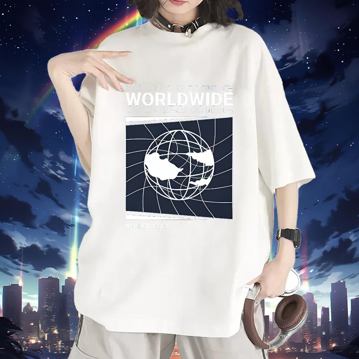 Designer Nice T-Shirts for Women Short Sleeve O-Neck Lady T shirt Custom Cartoon star High Street Hip Hop 230g 100% Cotton 2024 Designer Top Shirts