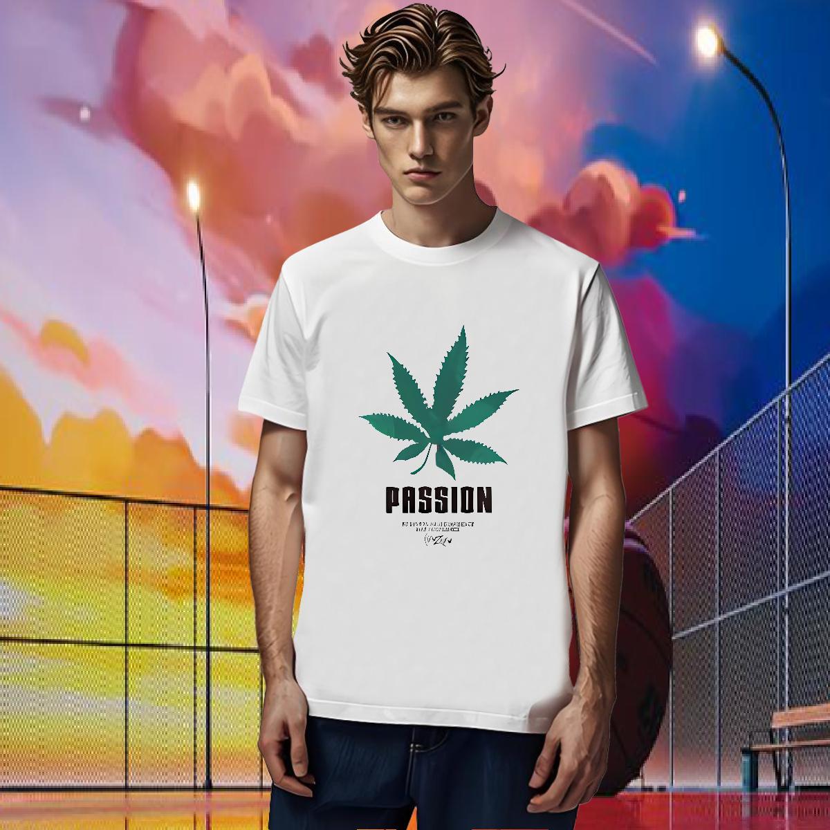 Fashion T-Shirts 230g Pure Cotton tree Daily Outfit Tops Breathable Short Sleeve Comfortable Mens Tshirts Cartoon Print