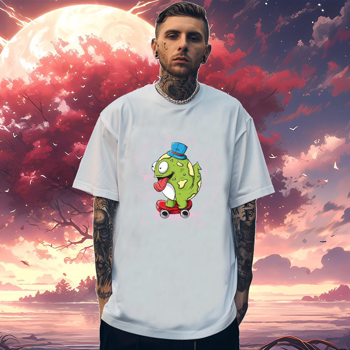 T-Shirts 230g Cotton grimace Sport Breathable Crew Neck Oversized 3XL 4XL Men Tops Tees 2024 Designer Soft Polos