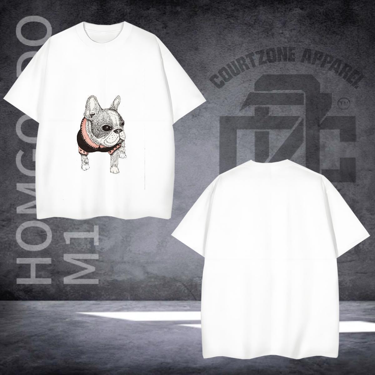 DIY Customized Mens T Shirts 230g 100% Cotton Dog Street Casual Tops Tees Breathable Short Sleeve Free Shipping Men Tshirts Black Oversized