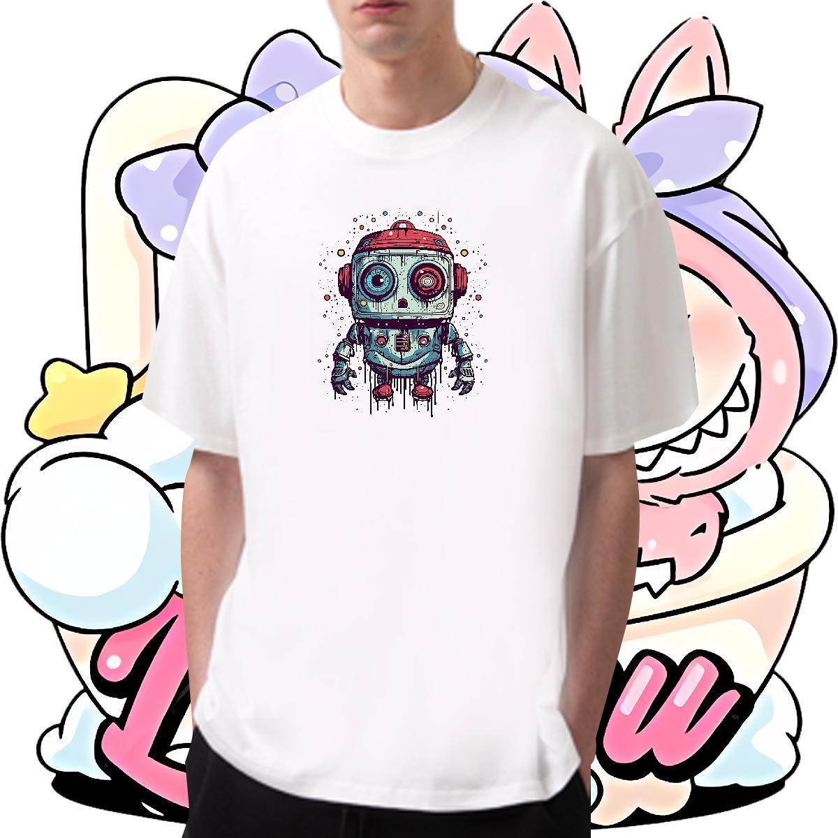 Loose Tshirts 100% Cotton 230g Hip Hop Street ET Graphic Short Sleeve Soft New Arrival Mens T Shirts Tee Shirt