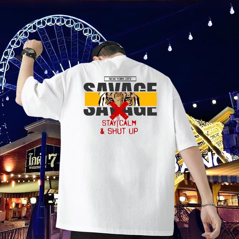 2024 DIY T shirt 230g 100% Cotton Anime Printing Street Tees Breathable Crew Neck Unisex Men Tops Tees DIY Anime