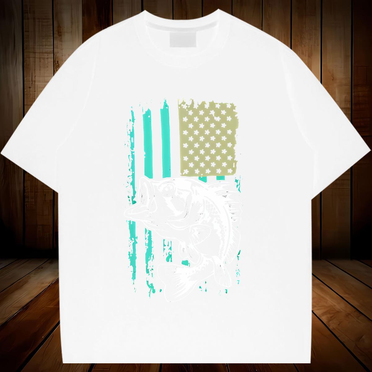 2024 Designer Mens T Shirts 230g 100% Cotton fish Summer Casual Polos Breathable Crew Neck Soft Mens Tshirts Cartoon Printing L-4XL