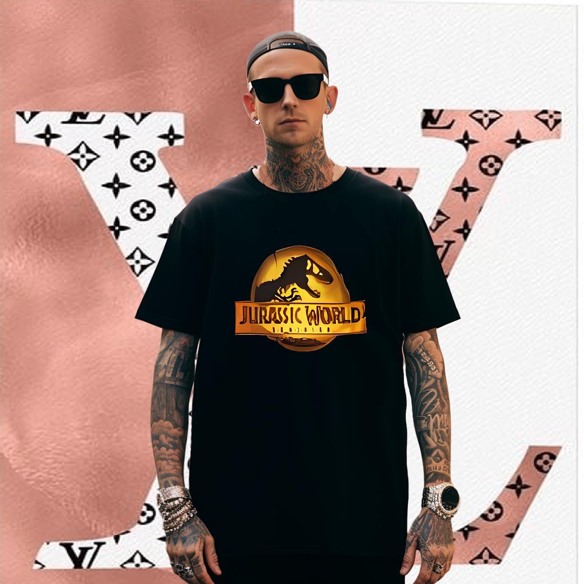 T-Shirts for Men 230g Pure Cotton dinosaur Daily Outfit Short Sleeve Soft Plus Size Custom Couples T Shirts Fashion Casual Cool Design Tshirts