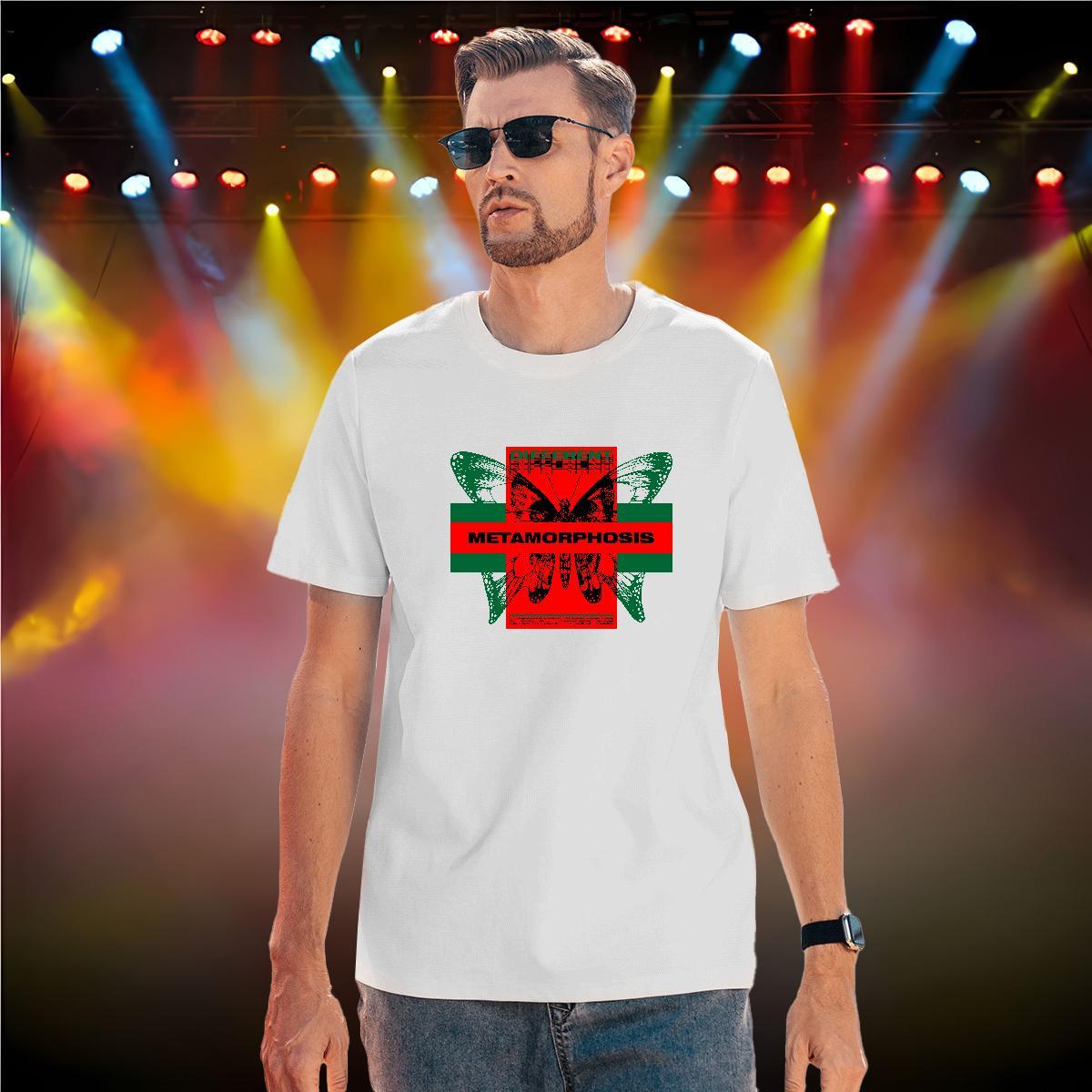 High Quality Men Tees 230g 100% Cotton Butterfly T Shirts Men Street Crew Neck Customized Print Stylist Top Tees