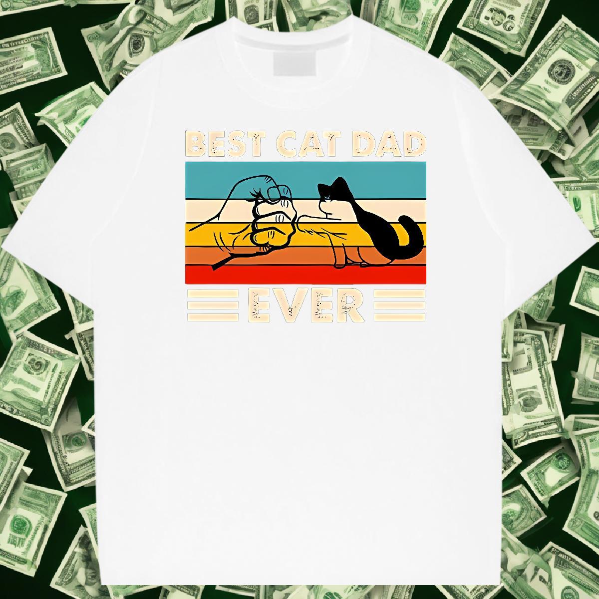 Designer Fashion T Shirts Men 230g Pure Cotton cat Street Clothes Breathable Unisex Men Clothes T-Shirt DIY Printed