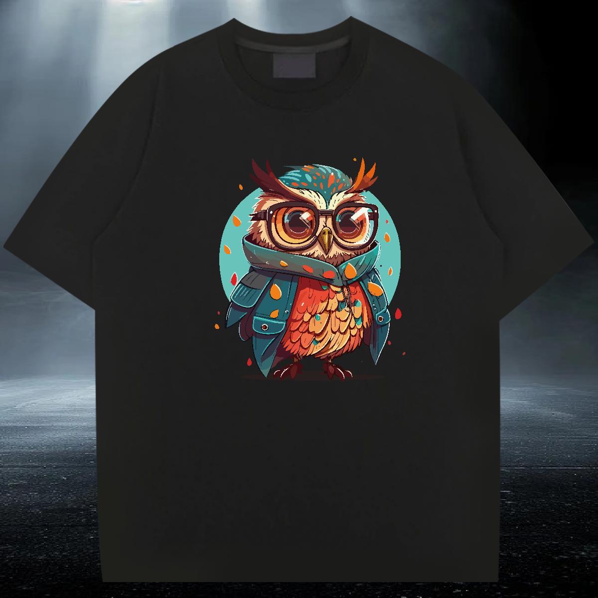 High Quality Men Clothes T-Shirt 100% Cotton 230g Anime Printing Street Owl Customized Round Neck Short Sleeve 2024 T Shirts Men Tees Shirts
