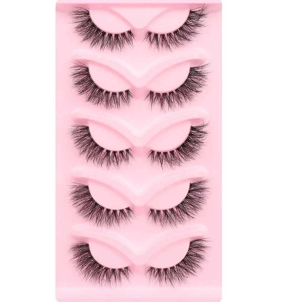 Cat eye eyelashes 3D mink eyelashes natural long full stripe eyelashes transparent short mink eyelashes cartoon fake eyelashes W240803
