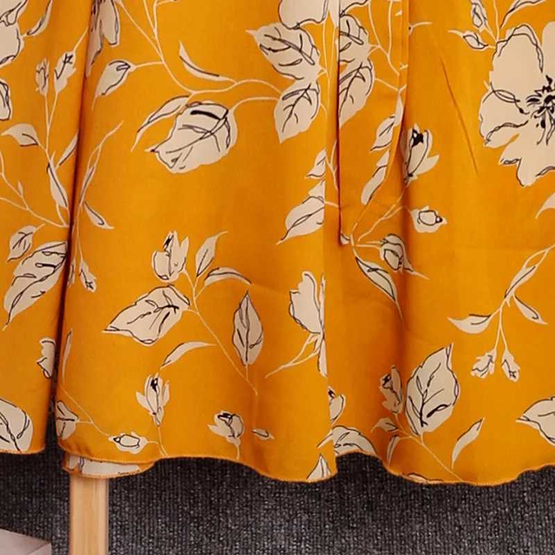 5-12Y Girl Spring and Autumn Style Long Sleeve Dress Plant Printed Round Neck Princess Dress Party DressW240720