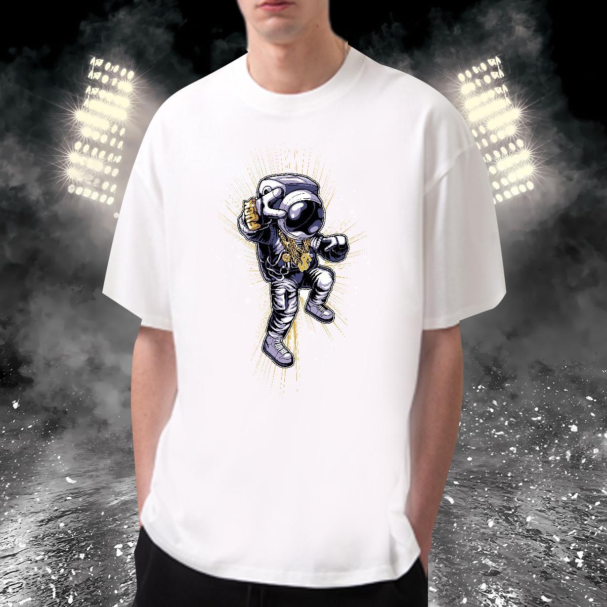 T-Shirts 230g Cotton universe Daily Wear Pure Cotton Oversized 3XL 4XL Men Tops Tees DIY TOP Quality Clothes