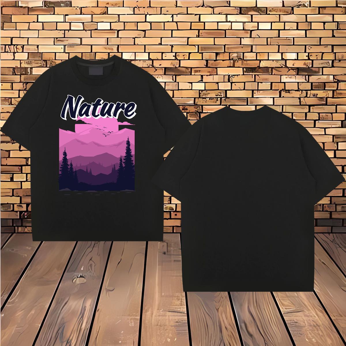 Classic Mens T Shirts 230g Cotton tree Beach Tee Shirt O-Neck Short Sleeve Soft Men Tops Tees DIY Printed