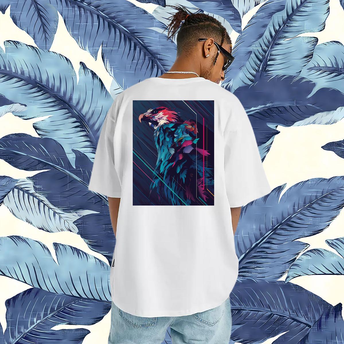 Wholesale T-Shirts for Men 230g 100% Cotton cool Casual Daily Wear Tee Shirt Breathable Short Sleeve Comfortable Tshirts Cartoon Print