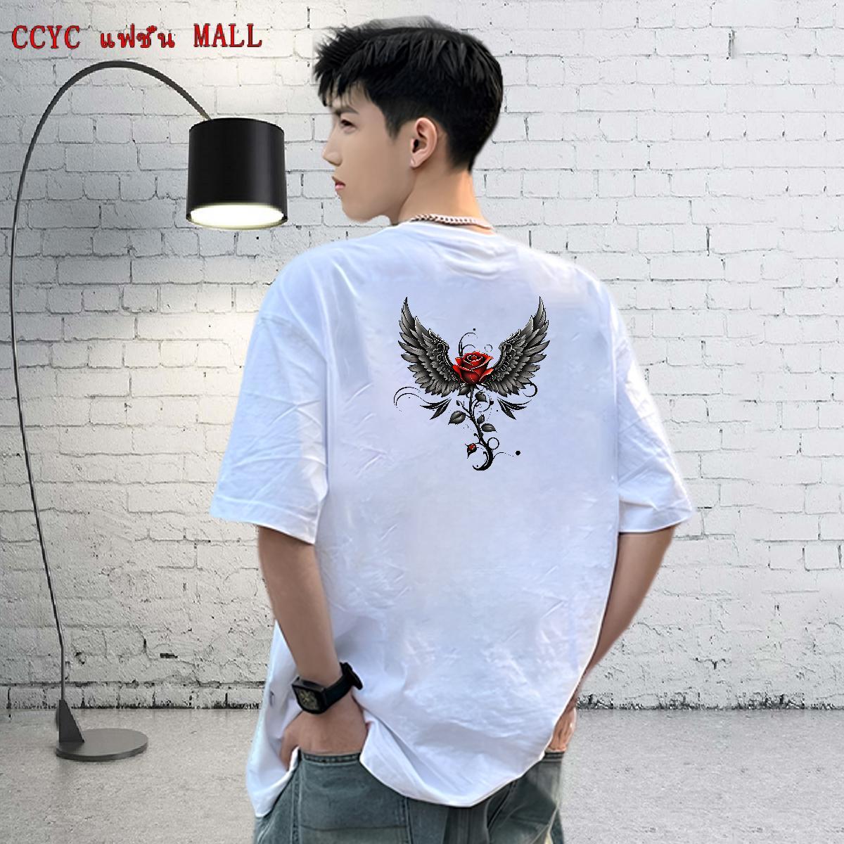 DIY T-Shirts for Men 230g 100% Cotton rose Hip Hop Wear Short Sleeve Soft Cool Men Clothes T-Shirt Skull