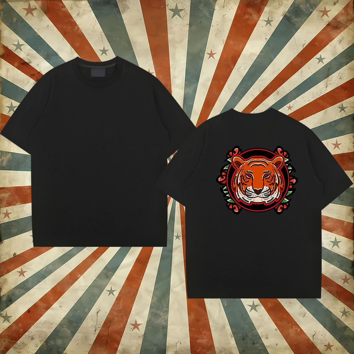 2024 New T-Shirts 100% Cotton 230g tiger Summer Casual Clothings Breathable Short Sleeve Designer Tshirt for Man Woman Cartoon Printing L-4XL