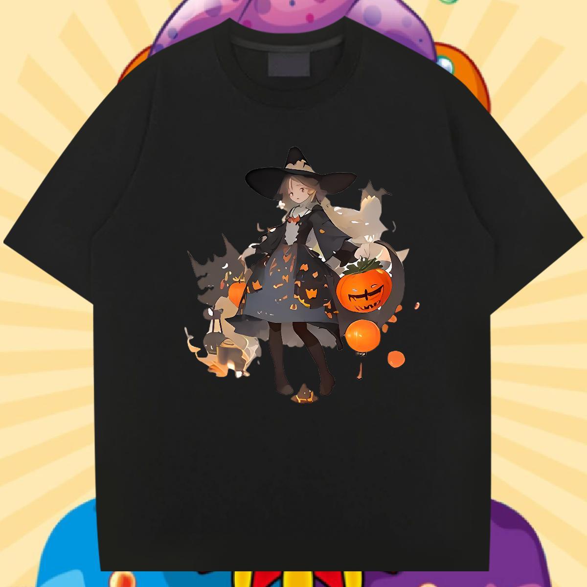 Casual New T-Shirts for Men 230g Pure Cotton pumpkin Spring Summer Tops Breathable Soft Designer Men Clothes T-Shirt Anime Print