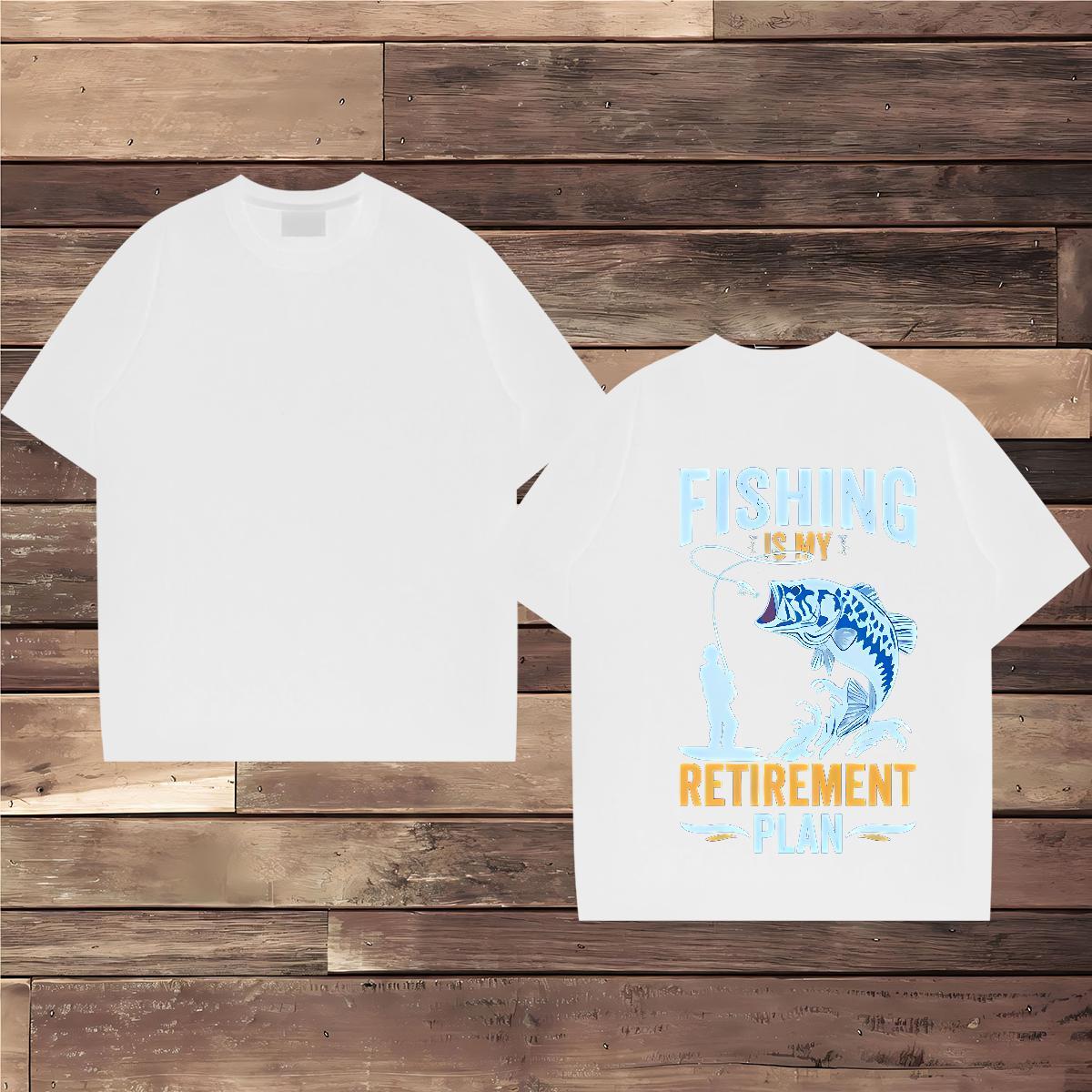 2024 New T shirt 230g 100% Cotton Casual Beach Tshirts Breathable Loose Men Tees Cartoon Print