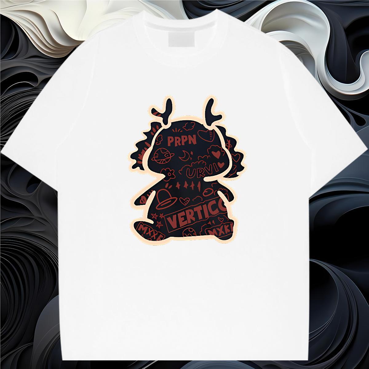 Customized T shirt 230g 100% Cotton dinosaur Anime Printing Street Top Tees Breathable Cool Tshirts Asian Size
