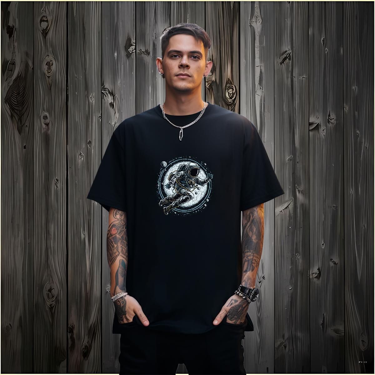 T Shirt For Man 230g Cotton universe Sport Crew Neck Breathable Custom Print Plus Size Tshirts Fashion Unisex Wear