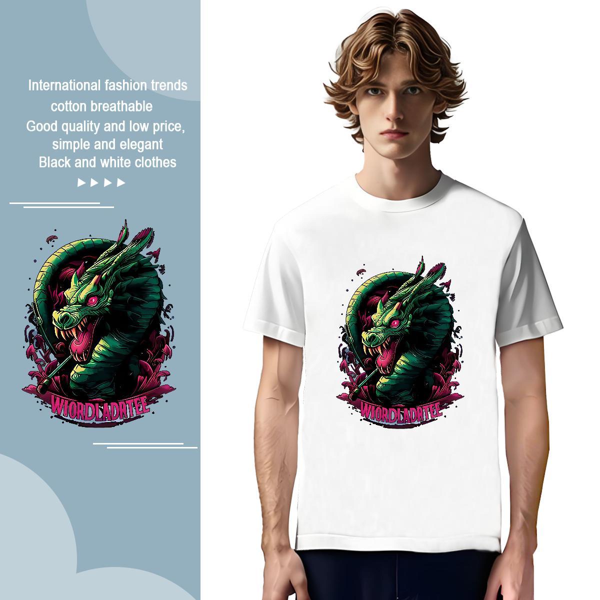 T-Shirts 230g 100% Cotton Sports Casual O Neck Short Sleeves Floral Print Tshirt for Man Woman Classic Comfortable Clothings