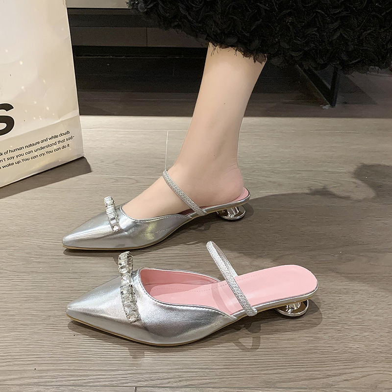 Dress Shoes Rhie Bow High Heeled Sandals Women Ankle Straps Low Heel Square Headed Pumps Sandalias Mujer