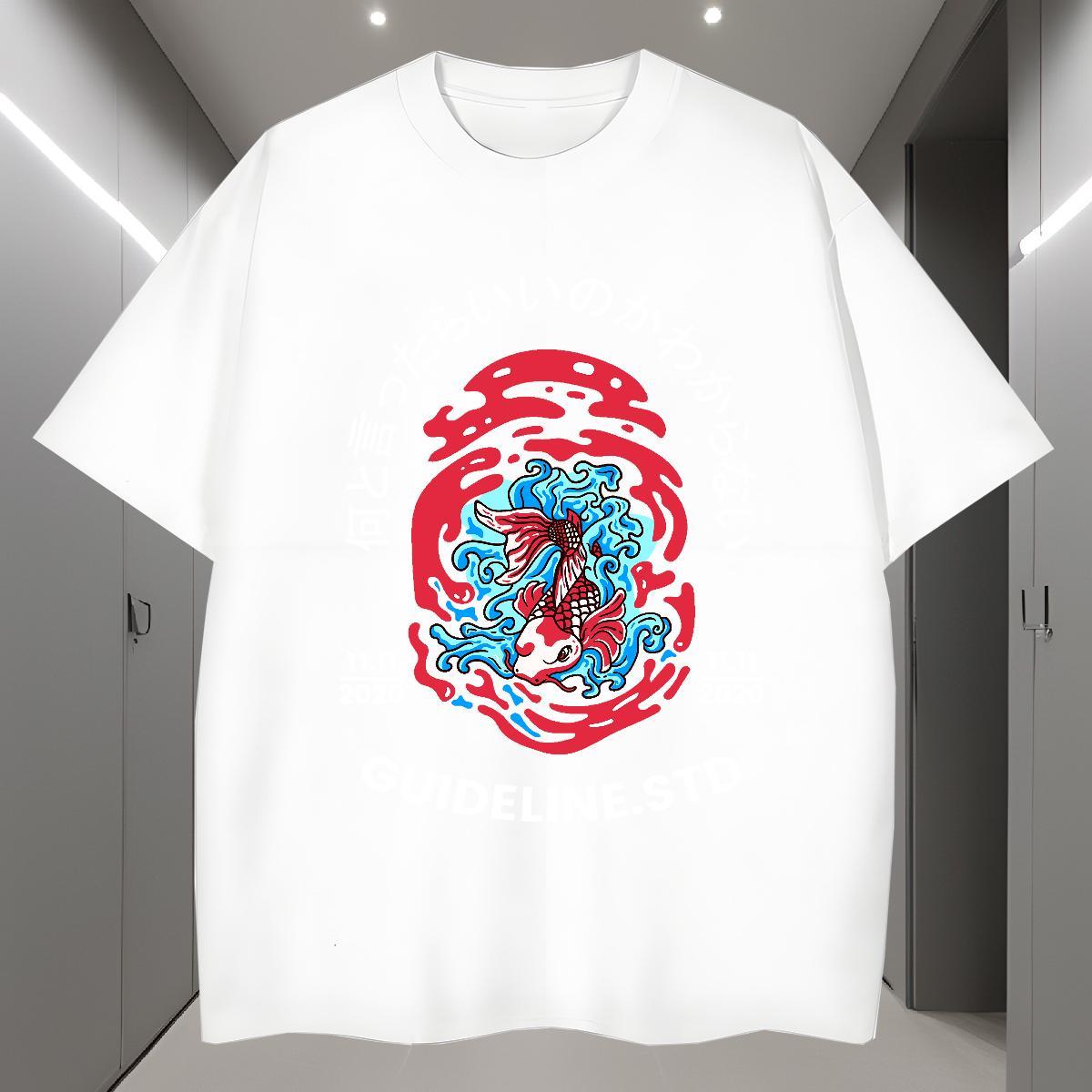 Mens T Shirts 100% Cotton 230g Sports Casual Breathable Short Sleeve Custom Anime Men Tops Tees Fashion Casual Unisex Tops Shirt