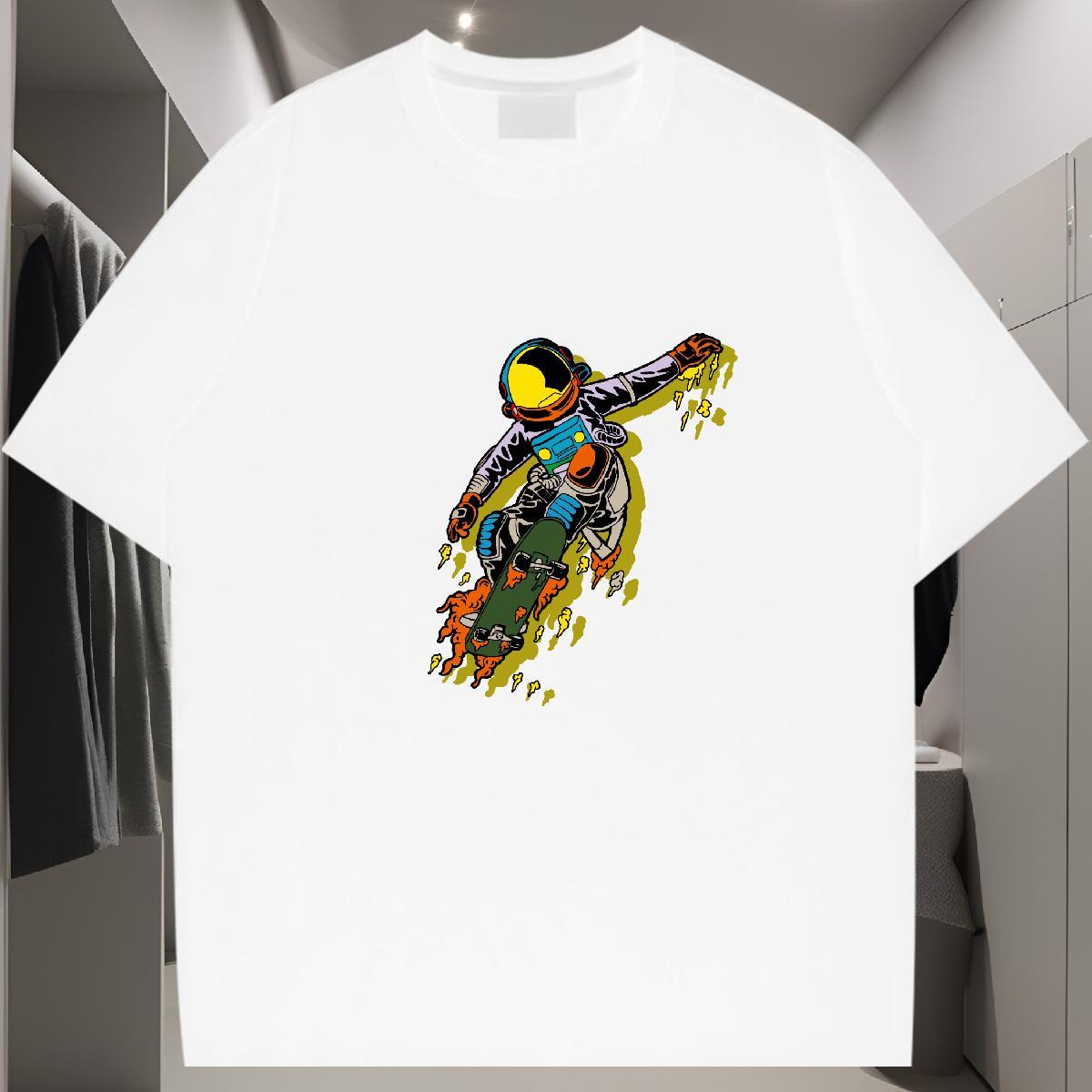 T-Shirts for Men 230g 100% Cotton skateboard Outdoor Breathable Crew Neck Oversized Tshirts 2024 TOP Quality Tees Shirts